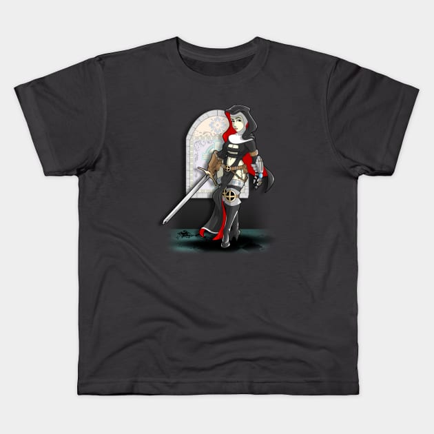 Warrior Nun Kids T-Shirt by EnegDesign